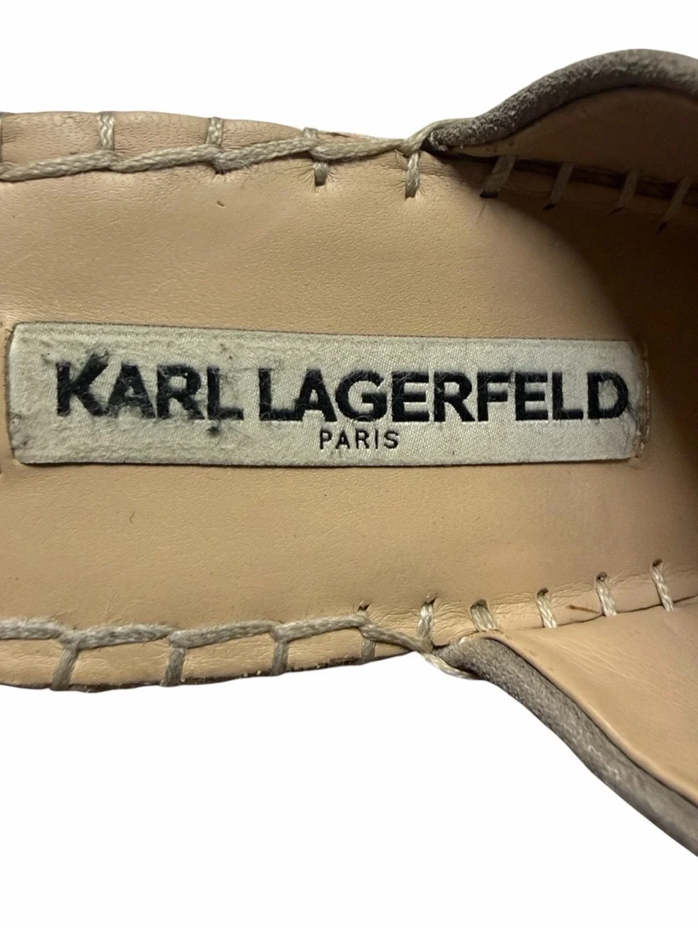 Karl Lagerfeld Metallic Espadrille Wedge Slide